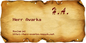 Herr Avarka névjegykártya